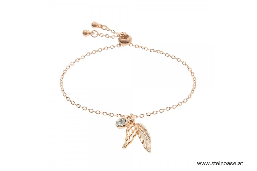 Armband mit Engelsfeder - rose